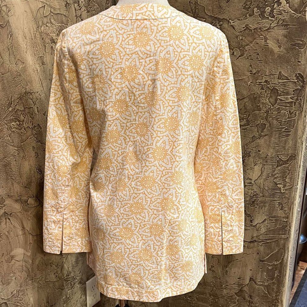 Tory Burch Long Sleeve Linen Tunic Size 4 - Picture 3 of 4